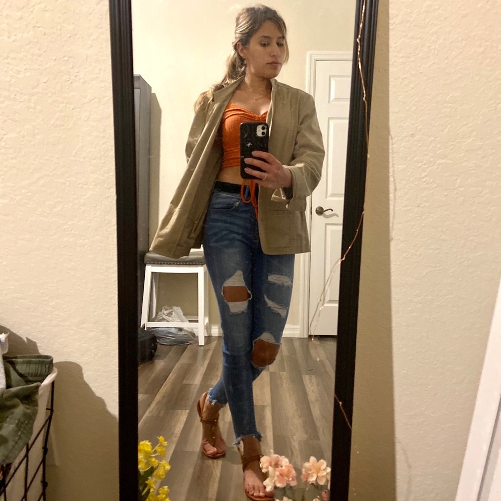 Chico’s Additions Oversize Taupe Button Up Jacket